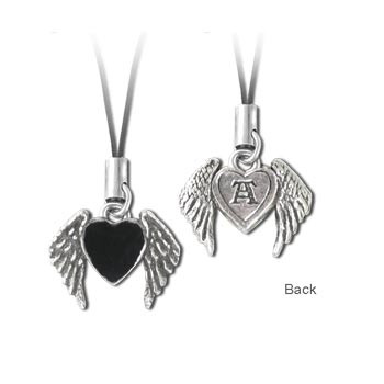 Брелок Крылатое черное сердце