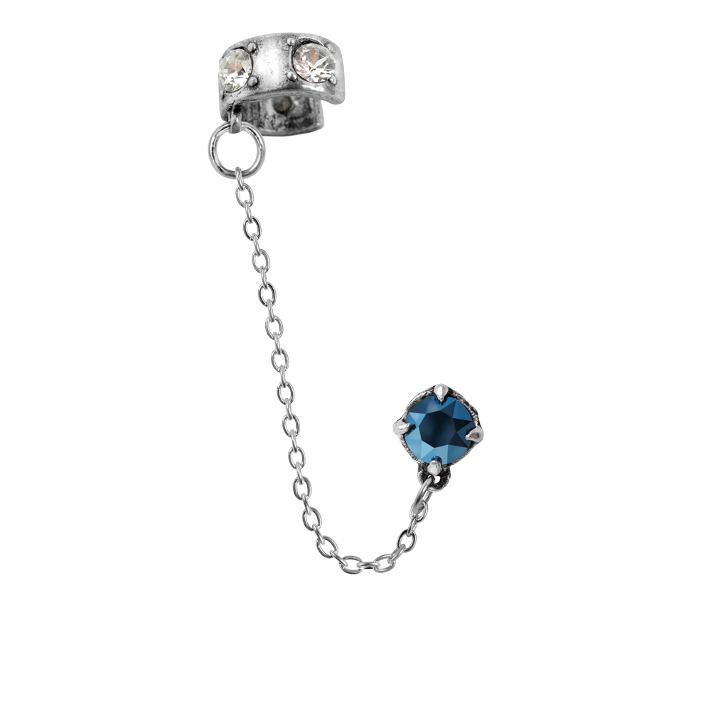 Серьга Кафф Алмазная Сфера