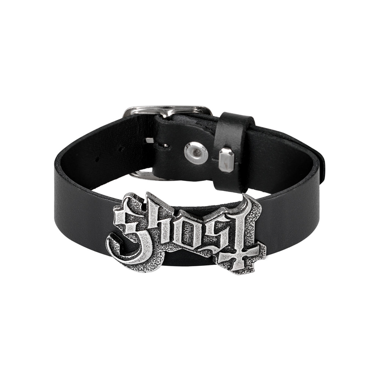 Кожаный браслет с логотипом Ghost